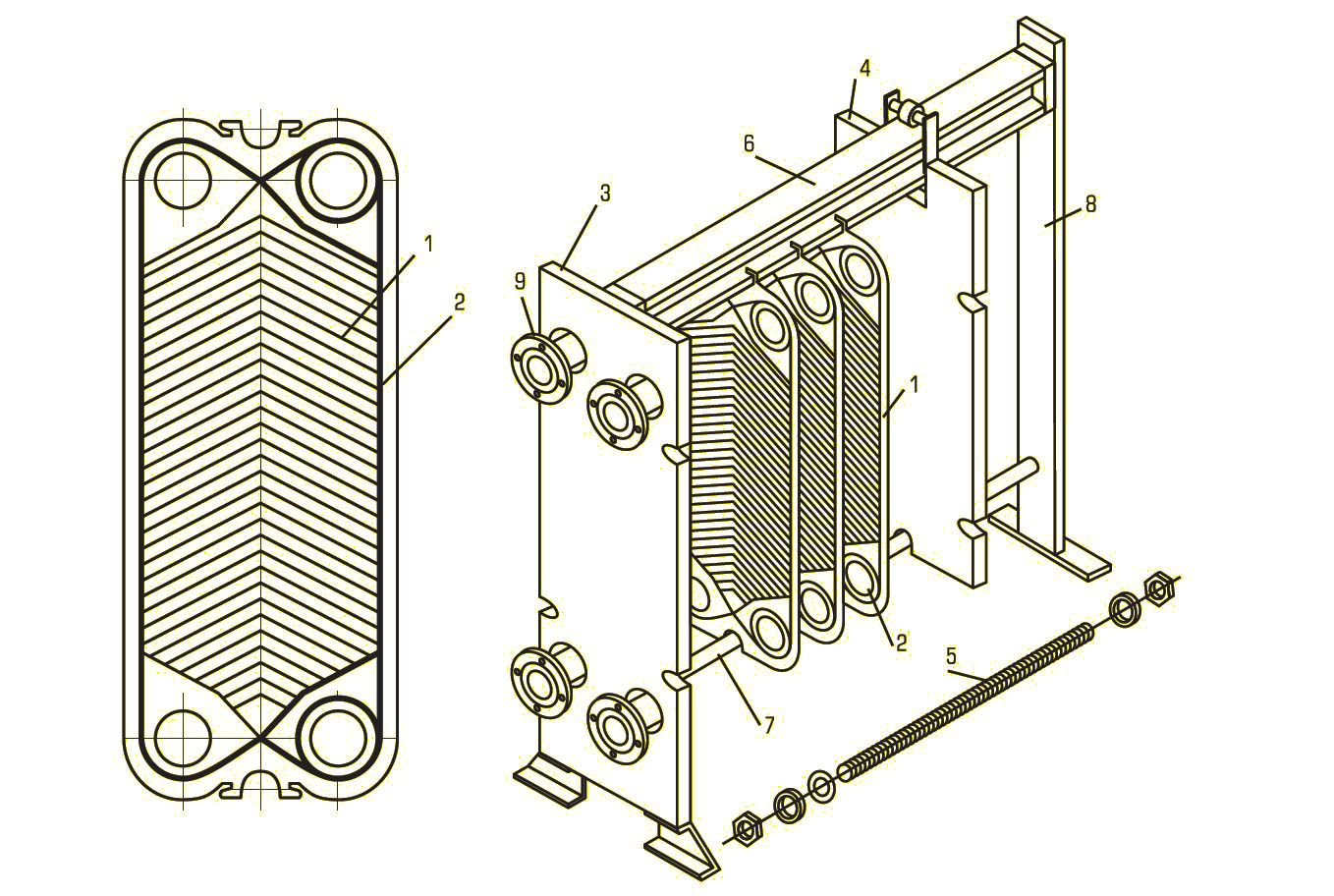 Пластинчатый теплообменник схема сборки